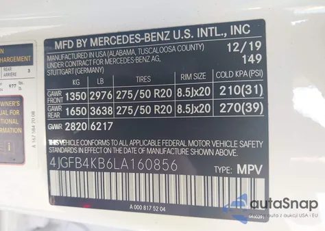 2020 Mercedes-Benz Gle 350 4Matic from USA, damaged, VIN 4JGFB4KB6LA160856